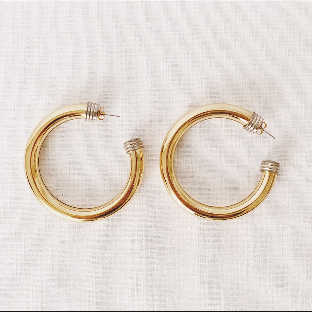 Vintage Large Gold Hoops